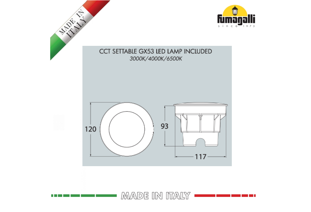 Fumagalli 3W GX53 LED Lamp 3000K